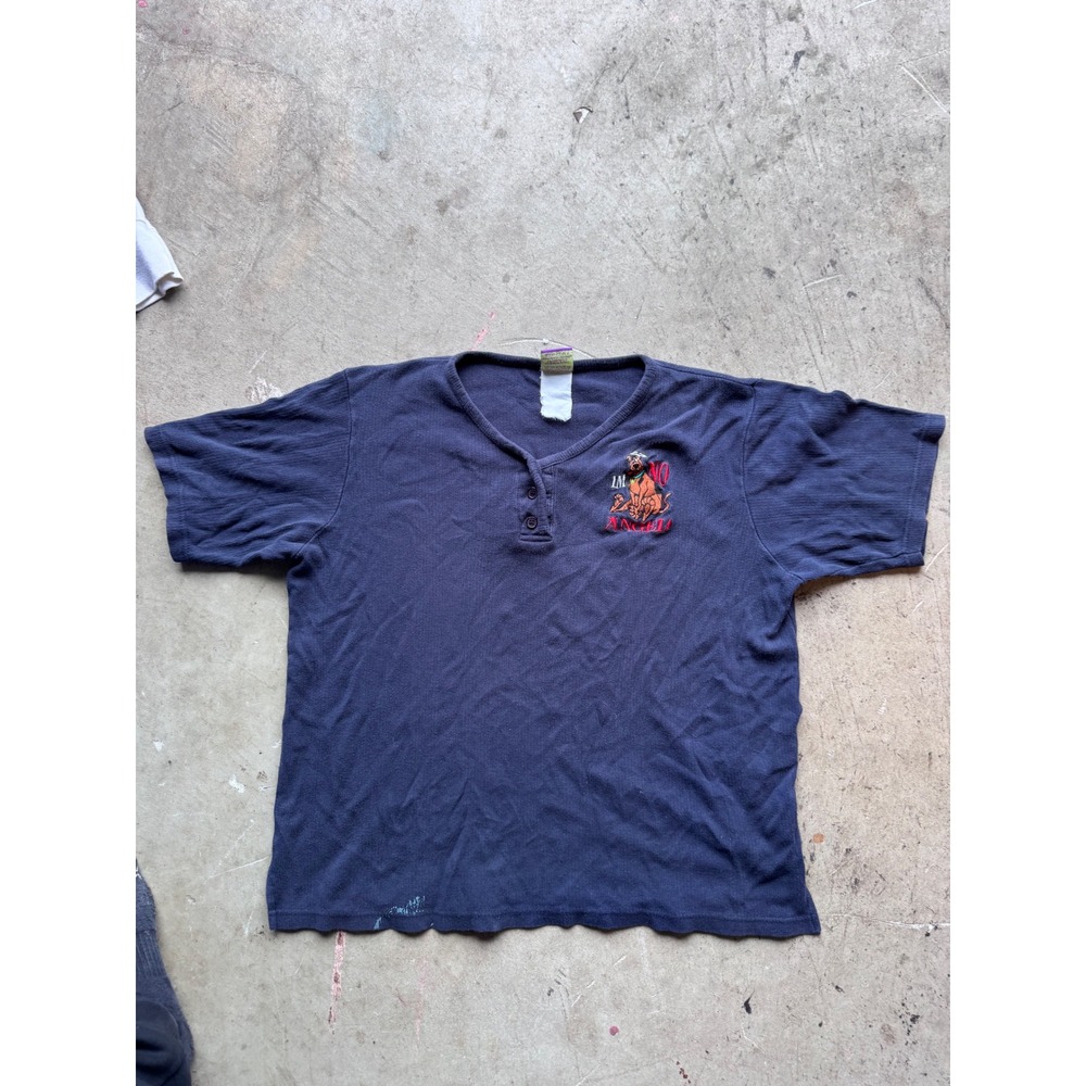 Vintage Cartoon Network Scooby-Doo Henley Shirt Navy Blue I'm No Angel Woman